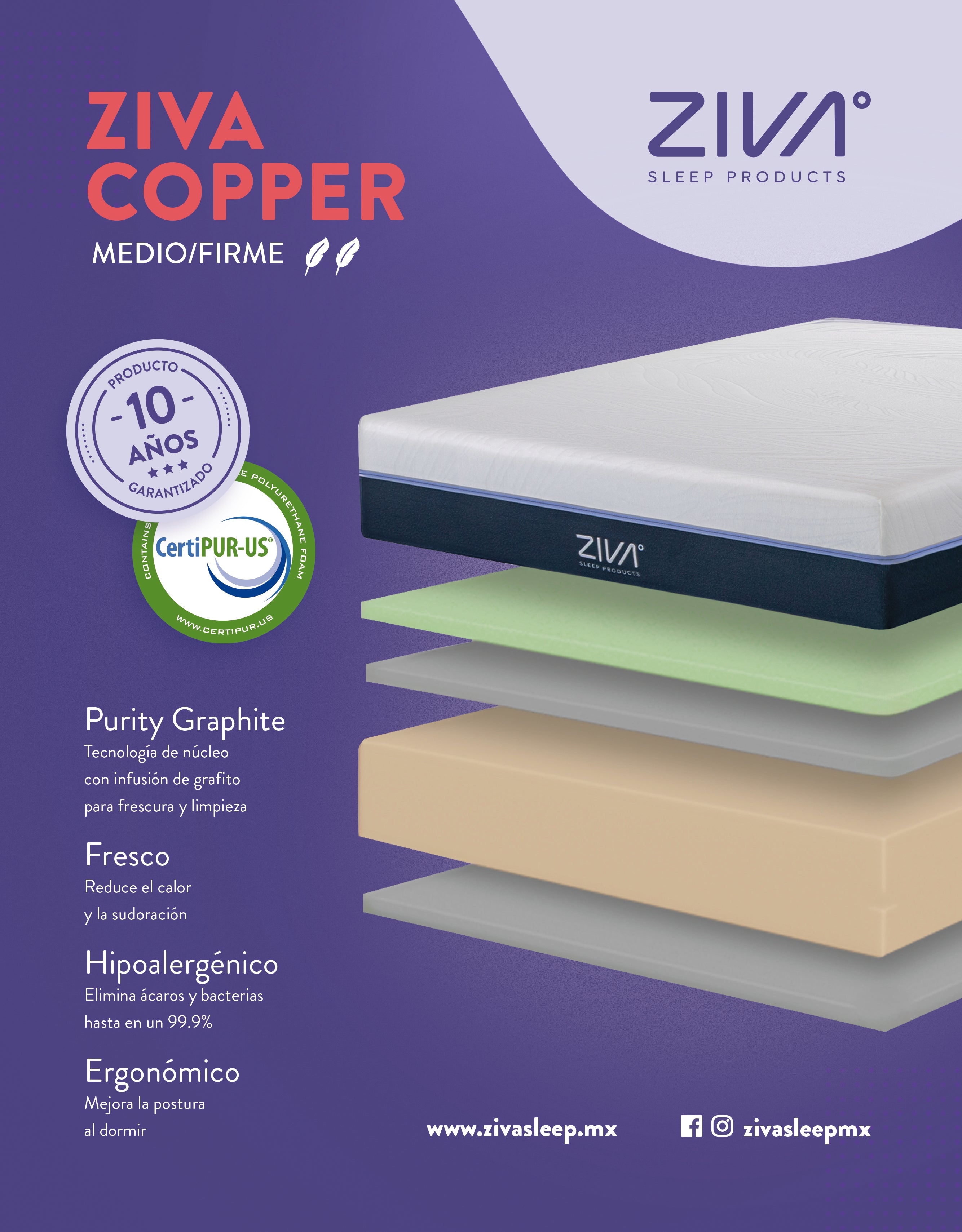 Colchón ZIVA COPPER®