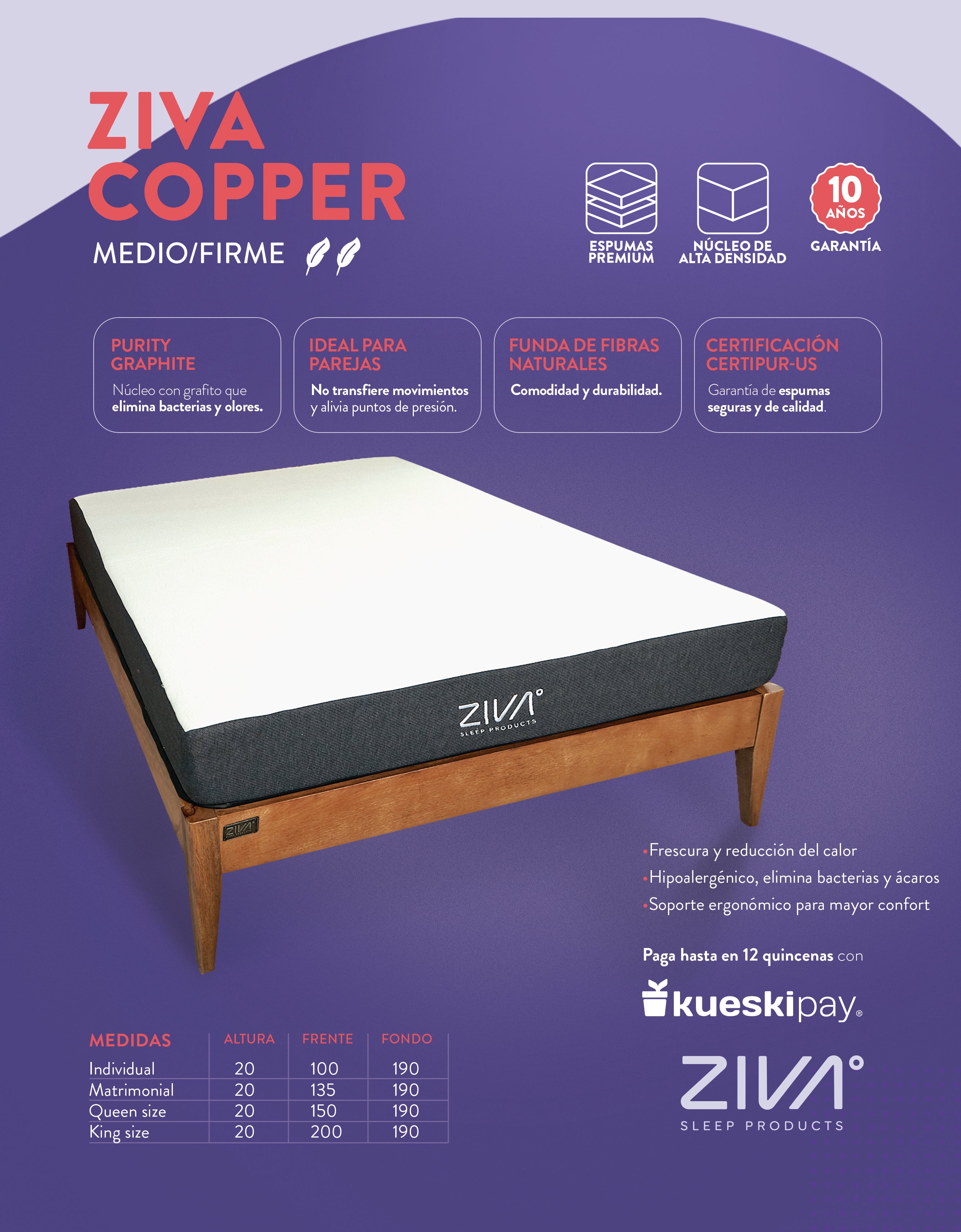 Colchón ZIVA COPPER®